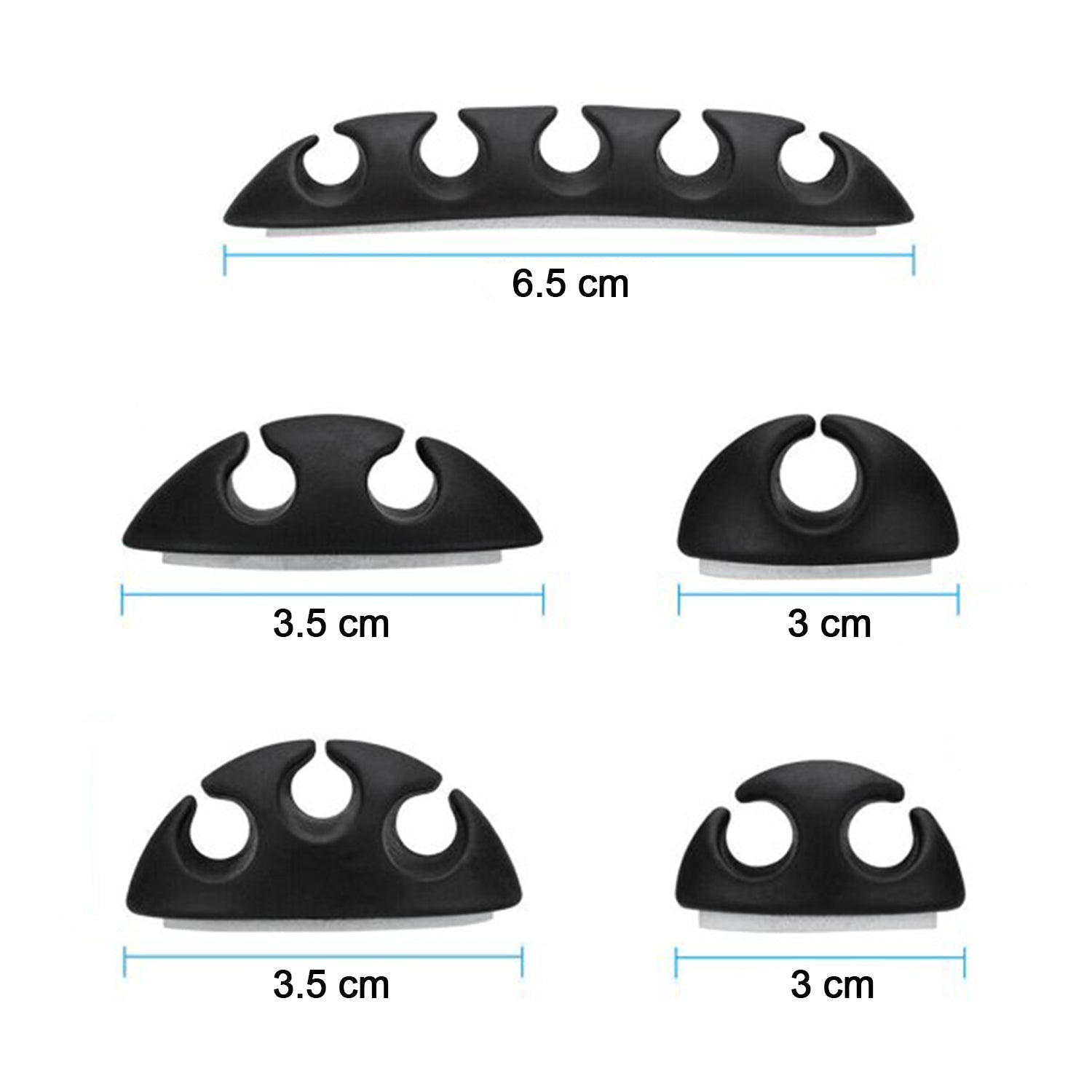 Detailed view of the 10-piece cable organiser clip set, providing solutions for tangled wires.