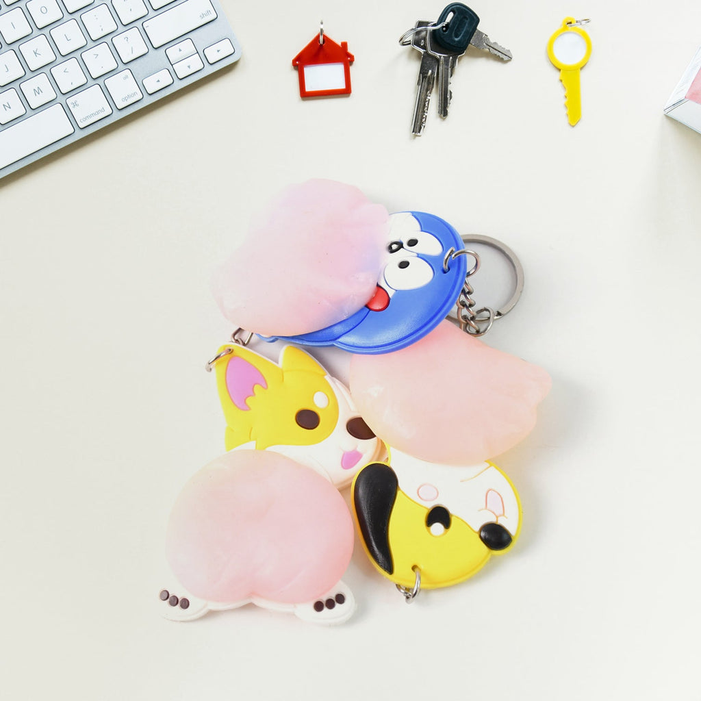 Snuggle Tails cartoon keychain soft silicone key ring accessory