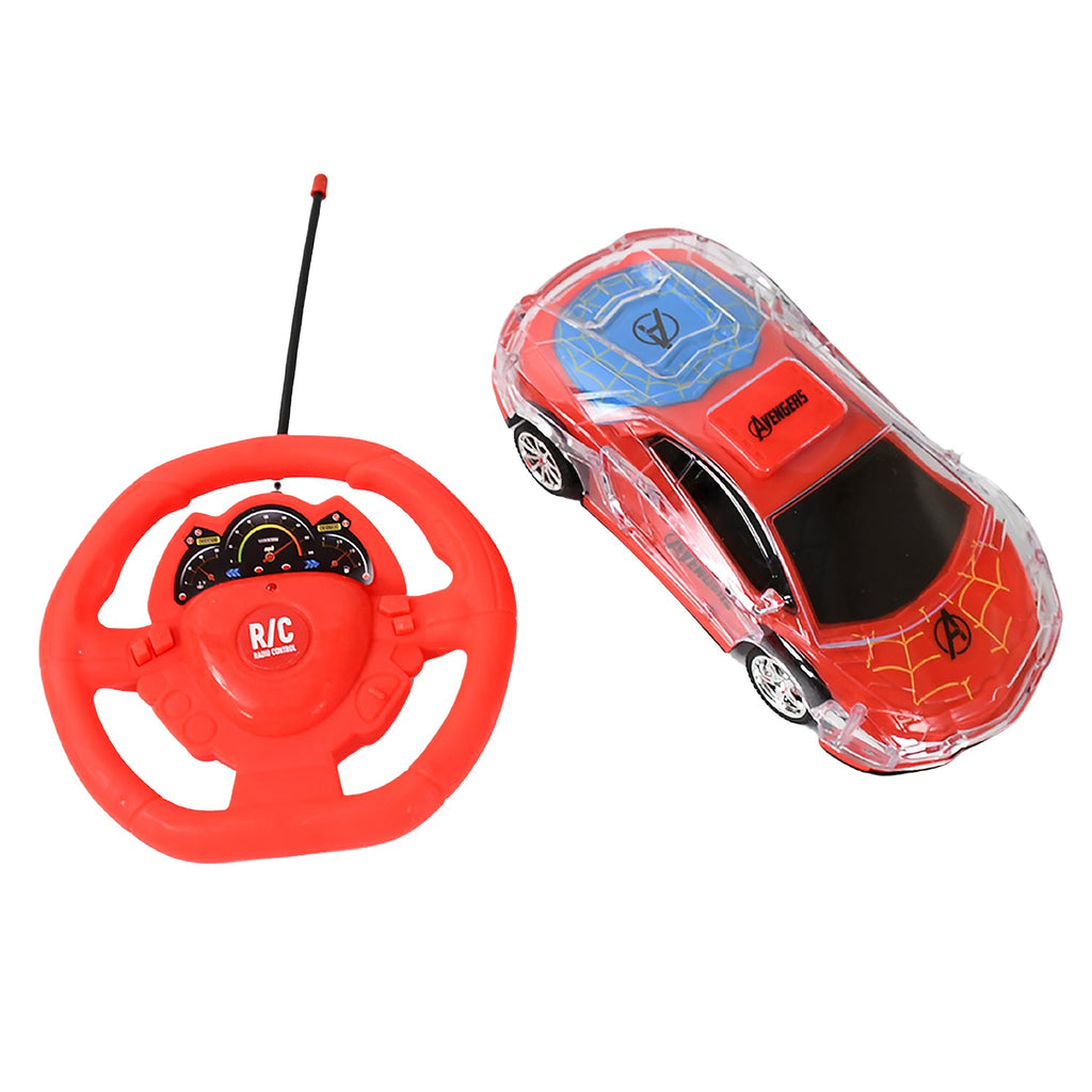 Ergonomic handle remote controller designed for comfortable grip by young children.