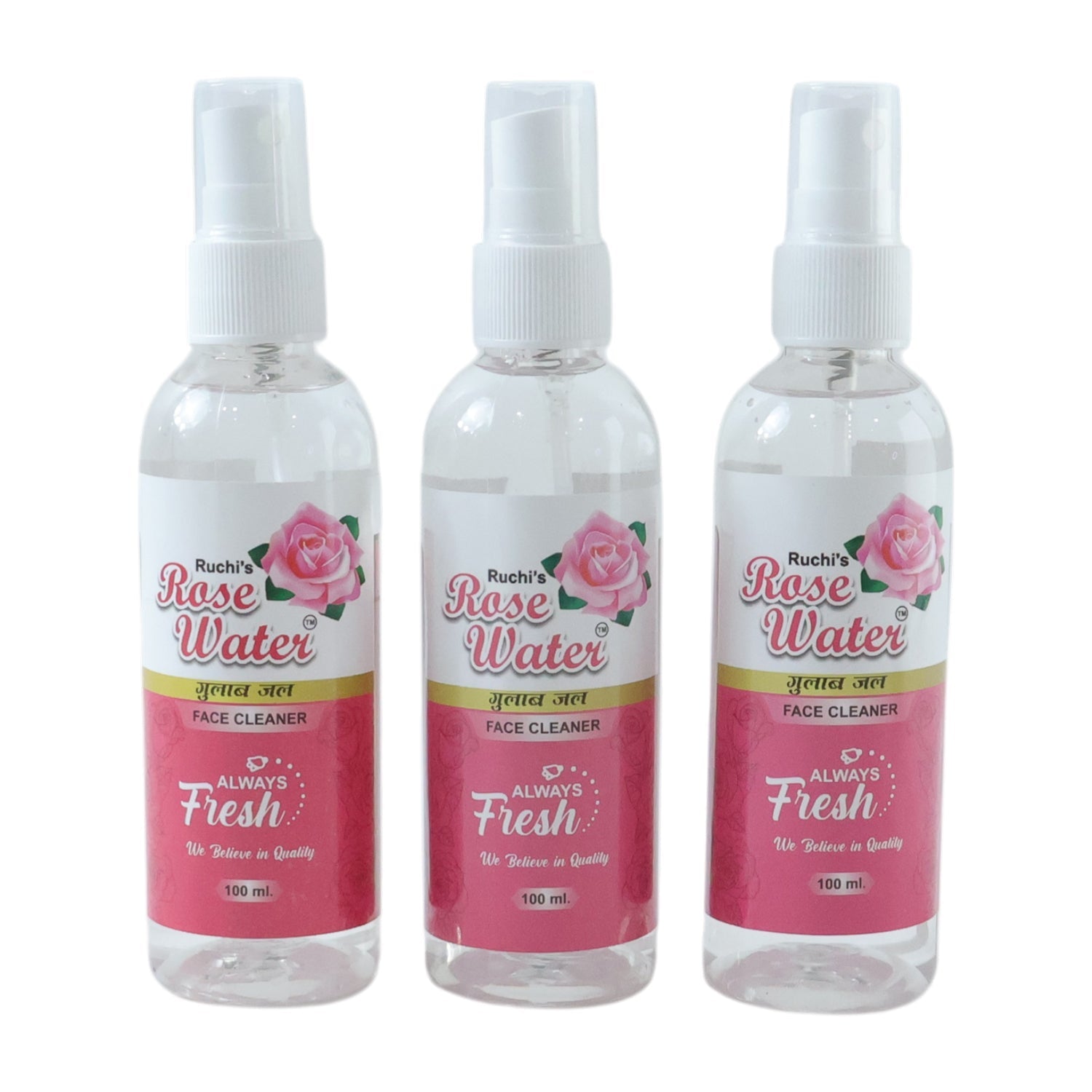 Natural rose water spray for face and skin refreshment