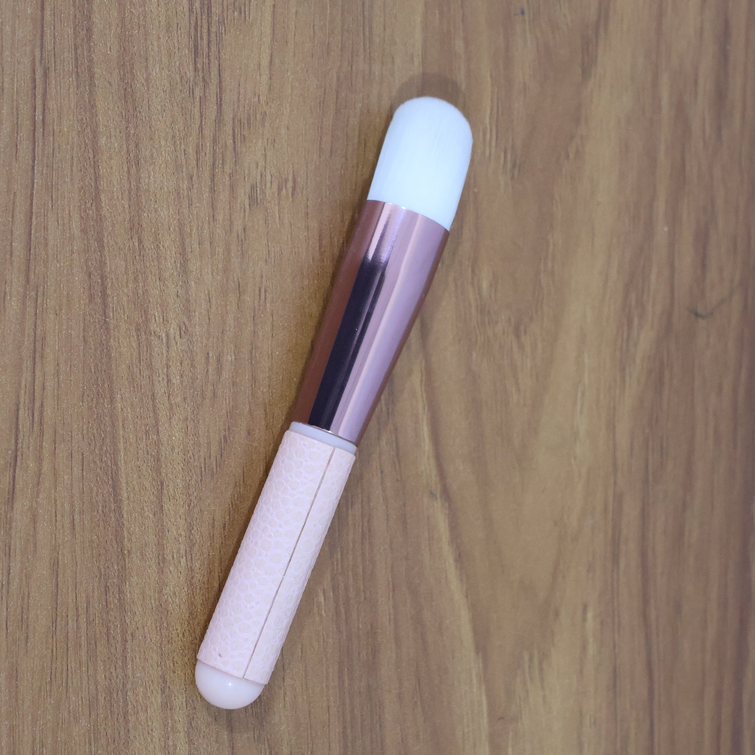 Close-up of ultra-soft synthetic bristles on makeup brush for smooth blending