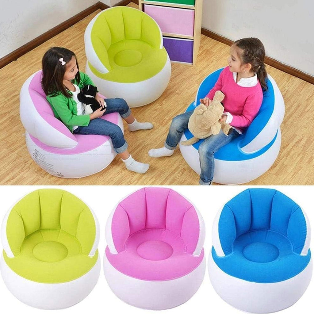 Back view of the Kids Inflatable Sofa Chair, showcasing its supportive design.