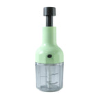 Kitchen food chopper with manual push mechanism