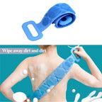 Bathing brush with soft silicone bristles for a gentle cleanse.