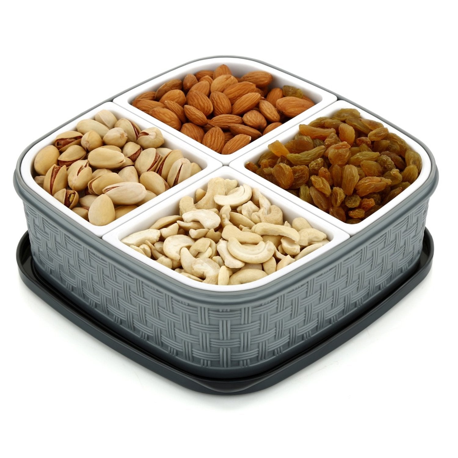 Delicious dry fruit chocolates and assorted snacks presented in a festive box.