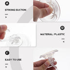 Transparent suction cup hook providing firm hold on shower wall