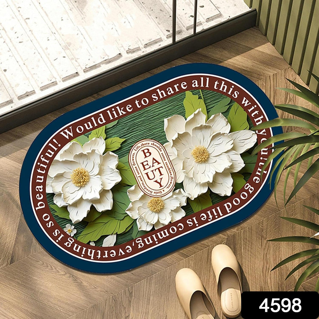 Close-up of the cute flower design on this soft, quick-dry bath mat.