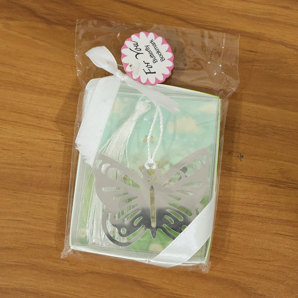 Butterfly design metal bookmark with tassel for elegant reading experience