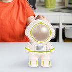 Side view of the portable astronaut water dispenser for children with its adjustable strap.