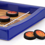 Overhead view of the compact desktop basketball game, perfect for any table surface.