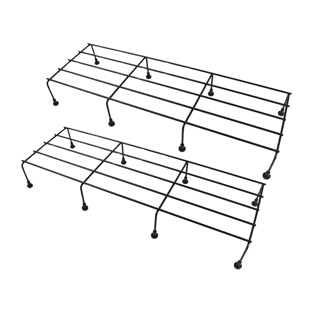 VerdantVista metal rectangle flower plant stand holding several flower pots