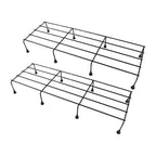 VerdantVista metal rectangle flower plant stand holding several flower pots