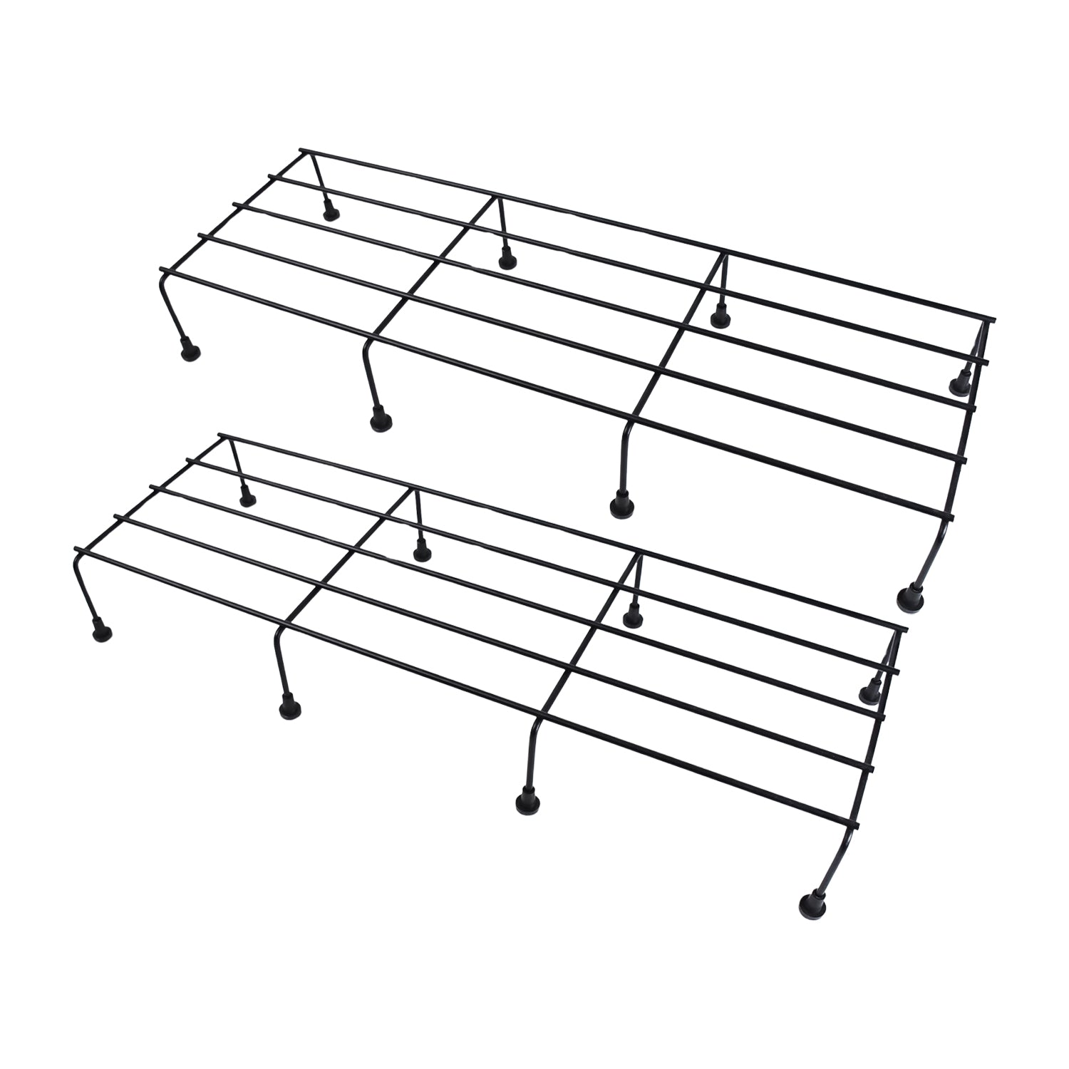 VerdantVista metal rectangle flower plant stand holding several flower pots