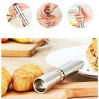 Thumb press salt mill with a clear acrylic window showing spices.