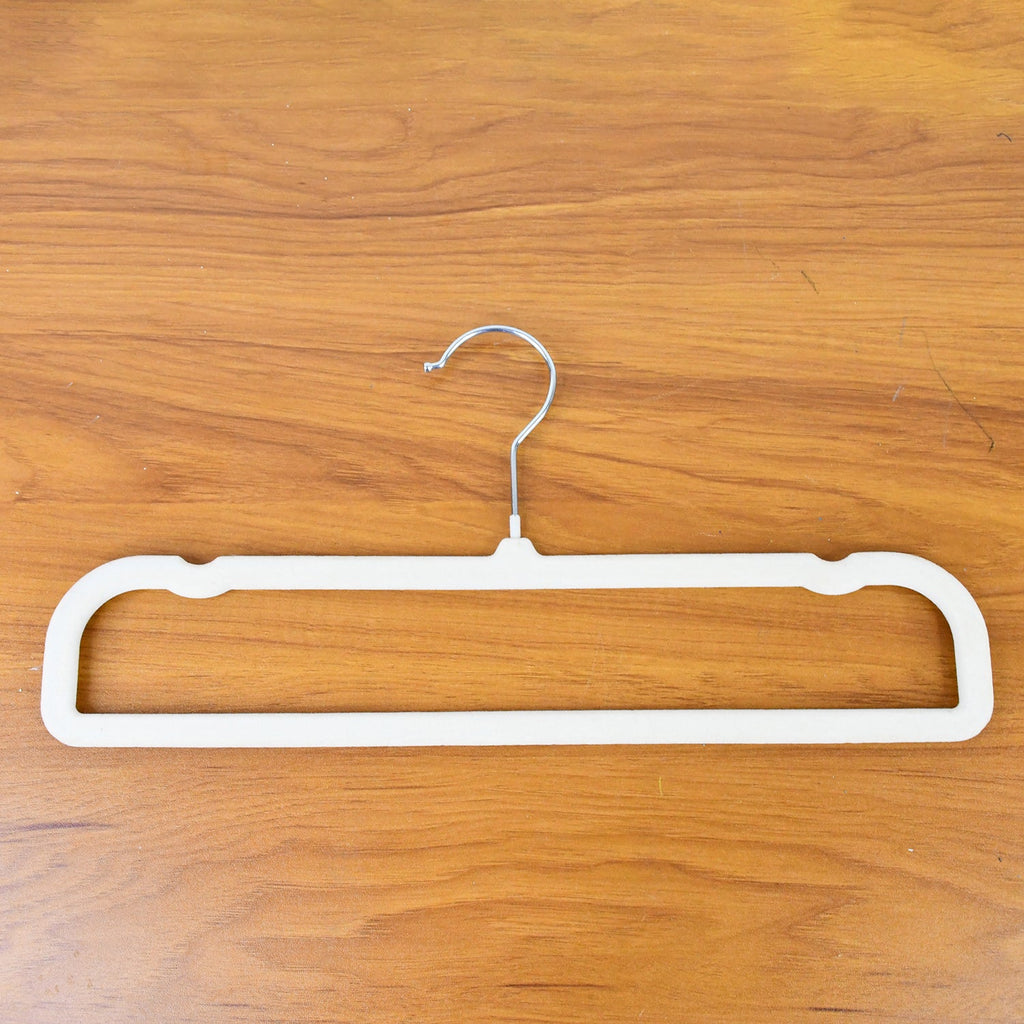 Durable velvet cloth hanger designed with metal hook and anti-slip finish