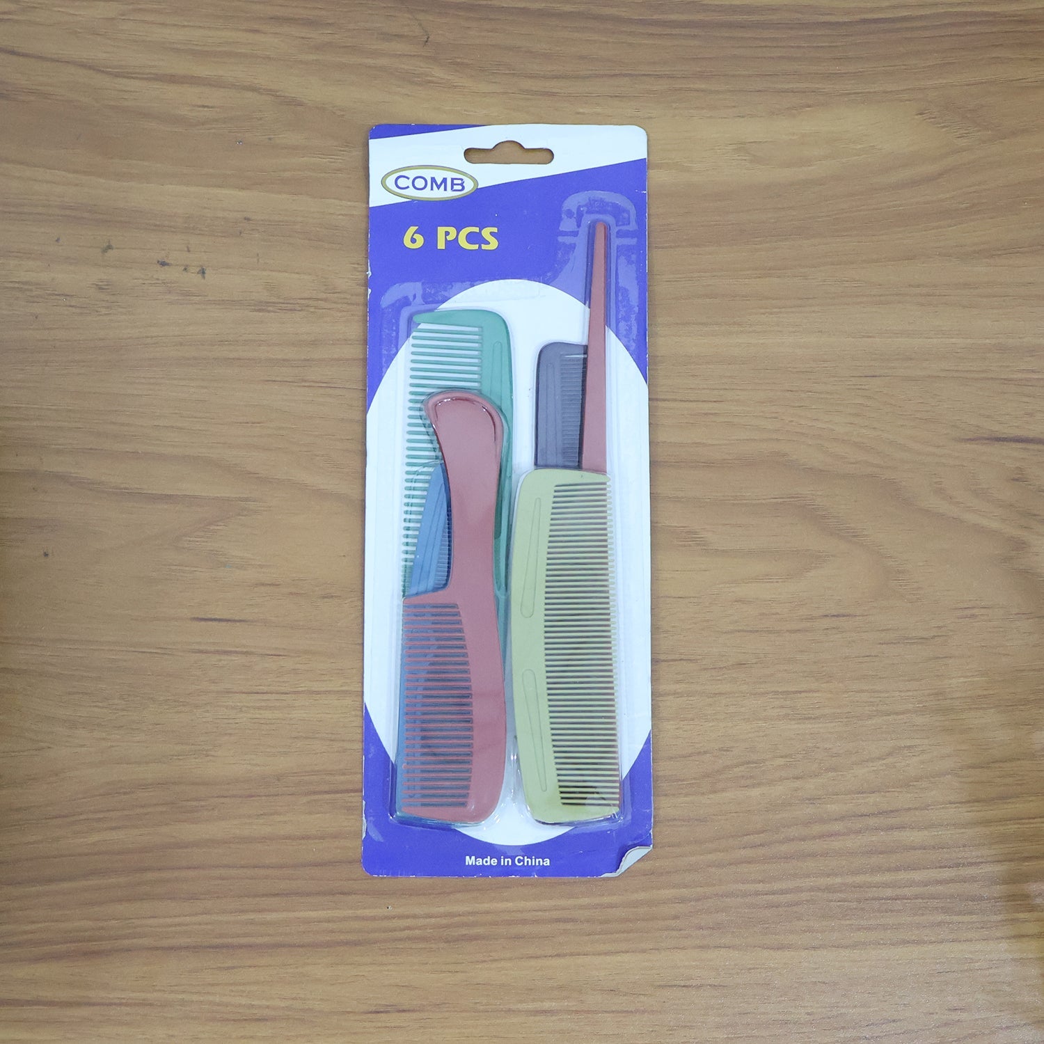 Variety of combs in 6-piece hair styling set