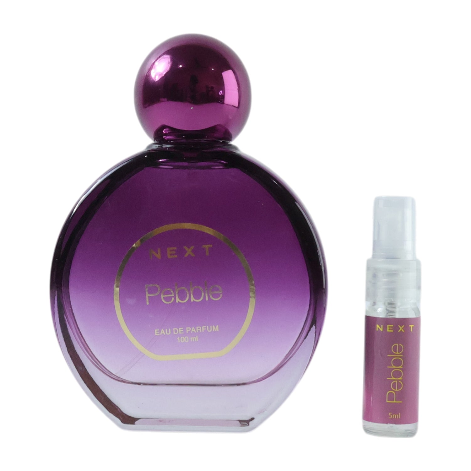 Elegant perfume bottle view of Next's refreshing unisex fragrance