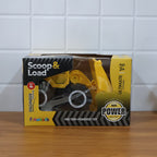 Close-up of friction wheels on loading toy