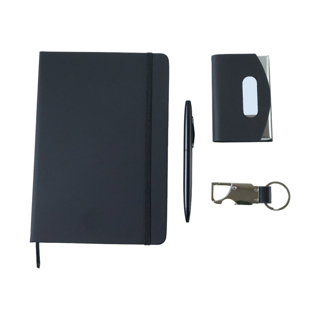 Professional travel essentials set with compact notebook and pen combo