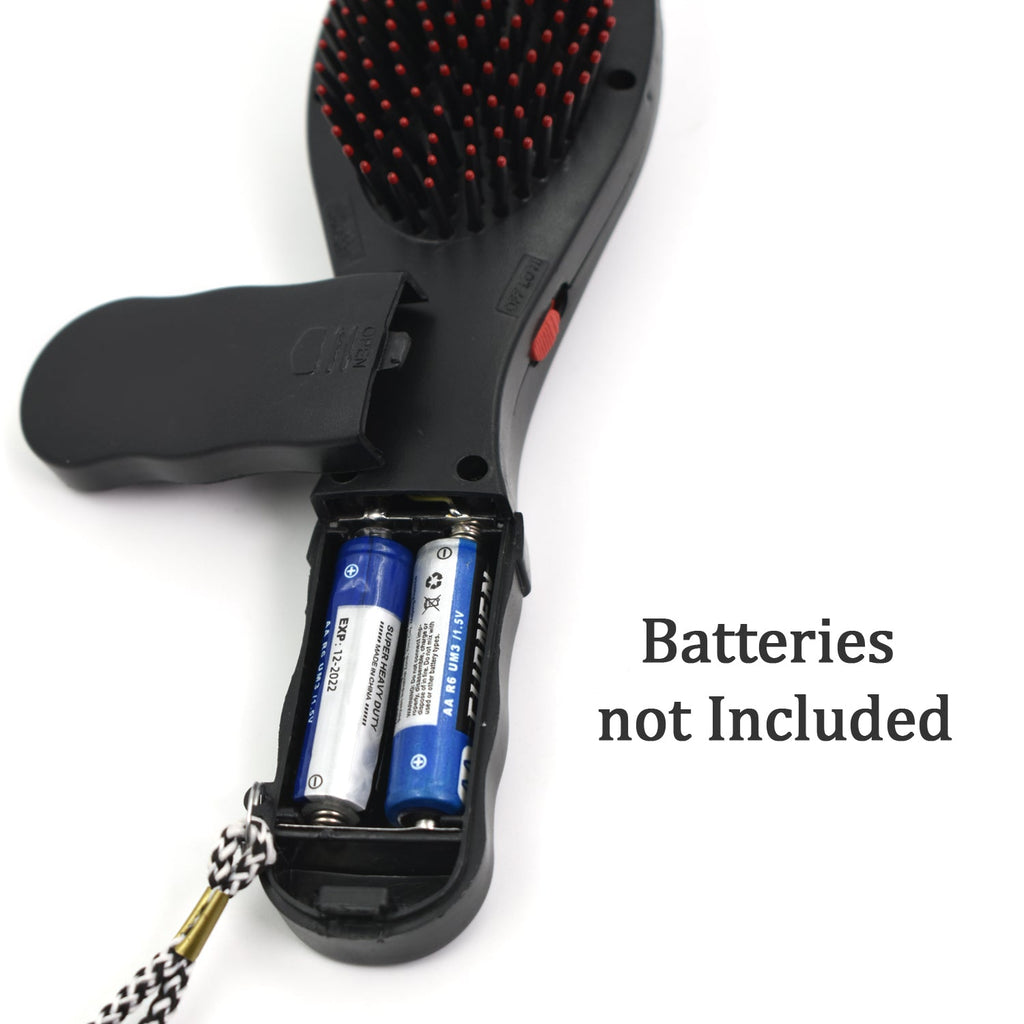 Simple image of the black electric hair massager comb.