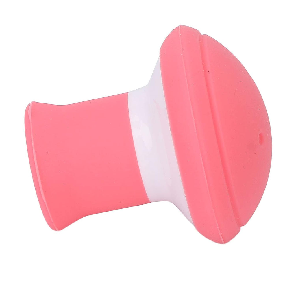 Close-up of the flexible silicone jawline exerciser in a hand.