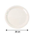 White 28cm dinner plate suitable for rice, curry, roti, and snacks