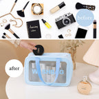 3-piece travel toiletry bag set zipped and ready to use