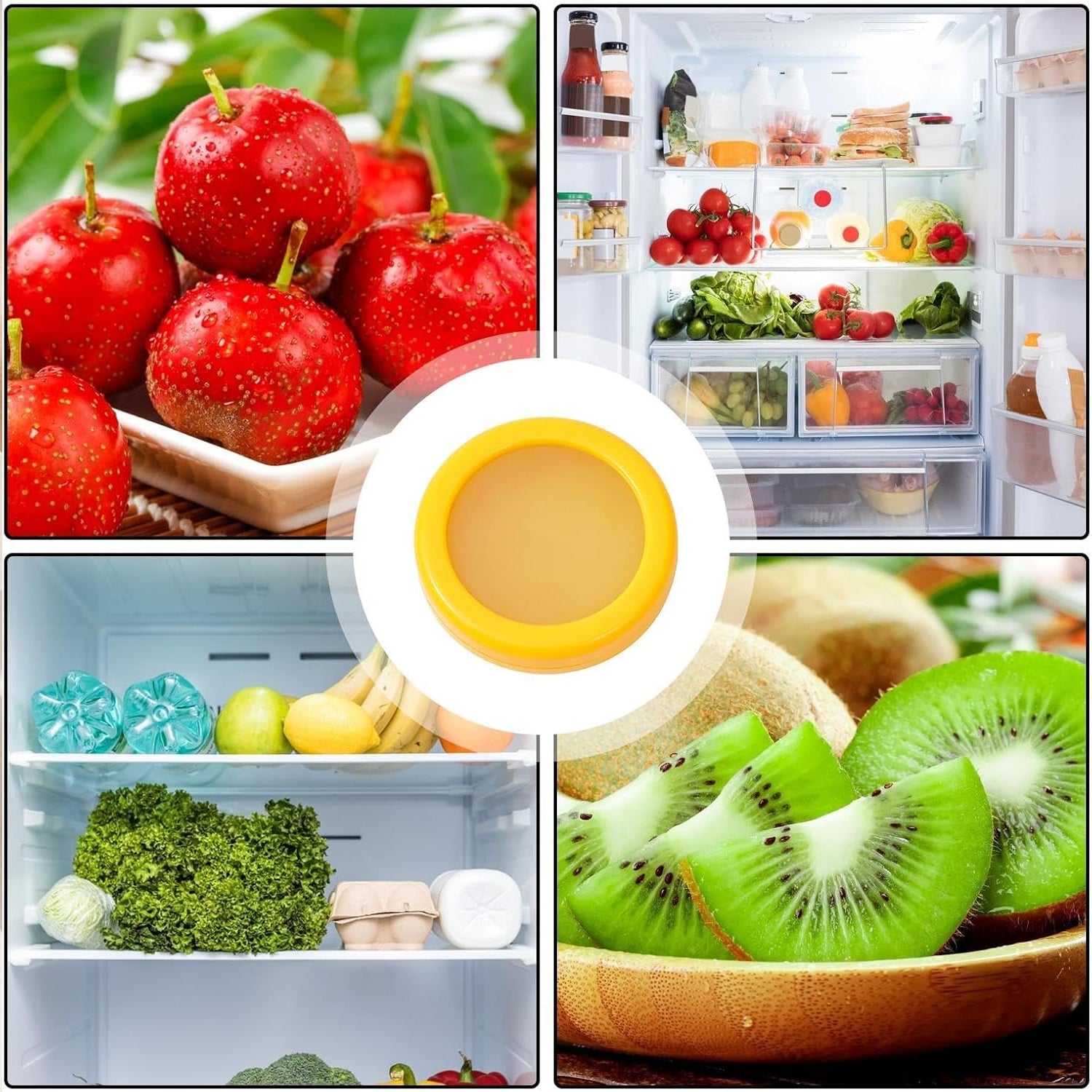 Durable yellow veggie storage container, an eco-friendly reusable solution.