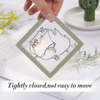 Transparent Floating Jewelry Display Box with a pearl necklace and stud earrings.