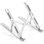 Durable aluminum laptop stand with silicone pads for stability