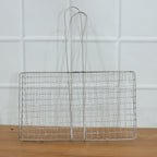 Heavy-duty stainless steel grill basket suitable for camping and picnics