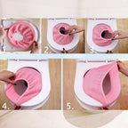 Multiple color options for the soft toilet seat covers displayed together.
