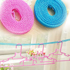 Variety of clothes drying on the strong anti-slip clothesline rope.