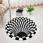 LunarLoom round non-woven 3D optical illusion floor mat