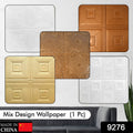 Close-up of Styleva's square design 3D foam wallpaper panels.