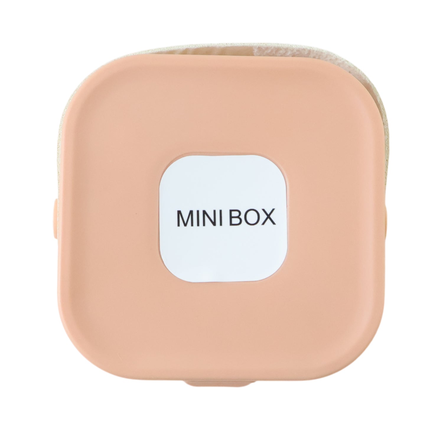 Full view of compact mini jewelry storage box with mirror