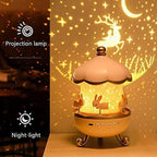 Side view of Bunny Carousel LED Night Light showing design details