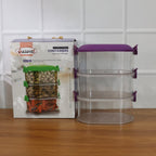 Easy stack and storage of airtight food containers in kitchen