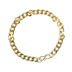 Fashionable heavy look gold finish chain bracelet with secure hook clasp