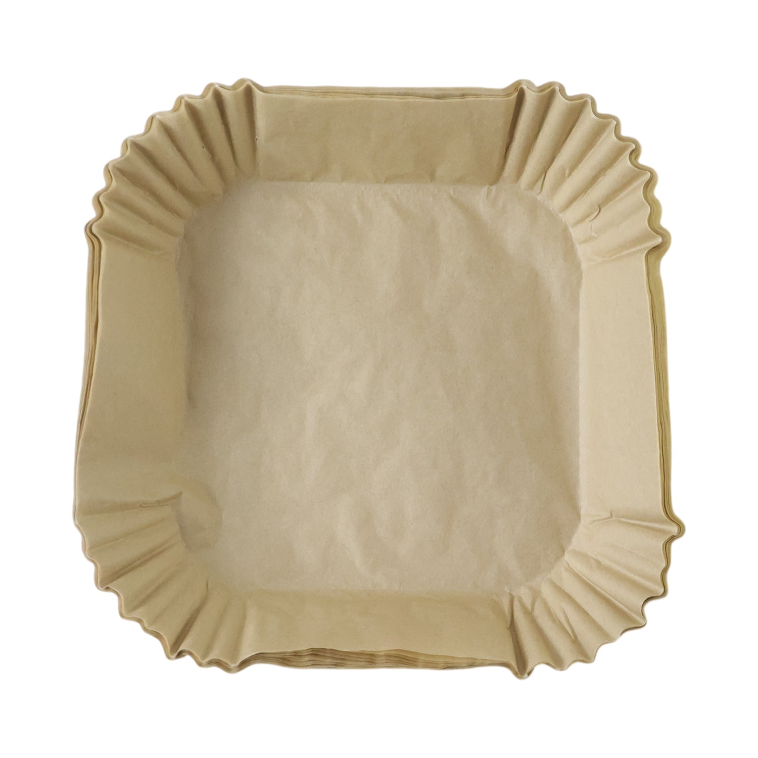 Square paper tray liners for frying and roasting