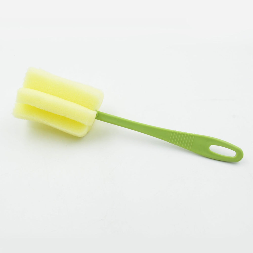 Durable 20cm sponge brush for deep cleaning bottles and glasses.