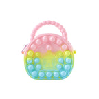 Round rainbow silicone coin purse featuring fun fidget bubble surface and zipper