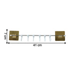 Neutral image of kitchen utility hook rack showing hooks and rod