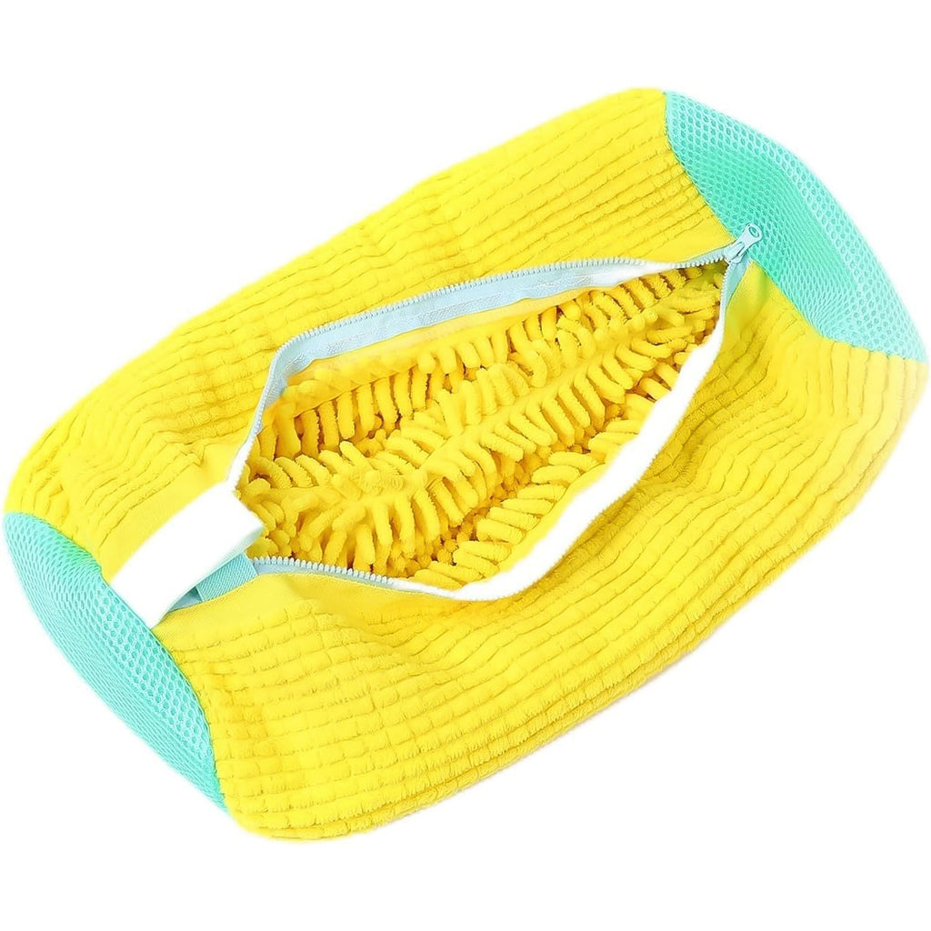 Laundry bag made for shoe cleaning with microfiber liner and zipper
