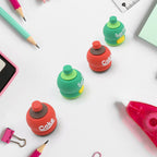 The bottle shape eraser effectively removing pencil marks from paper.