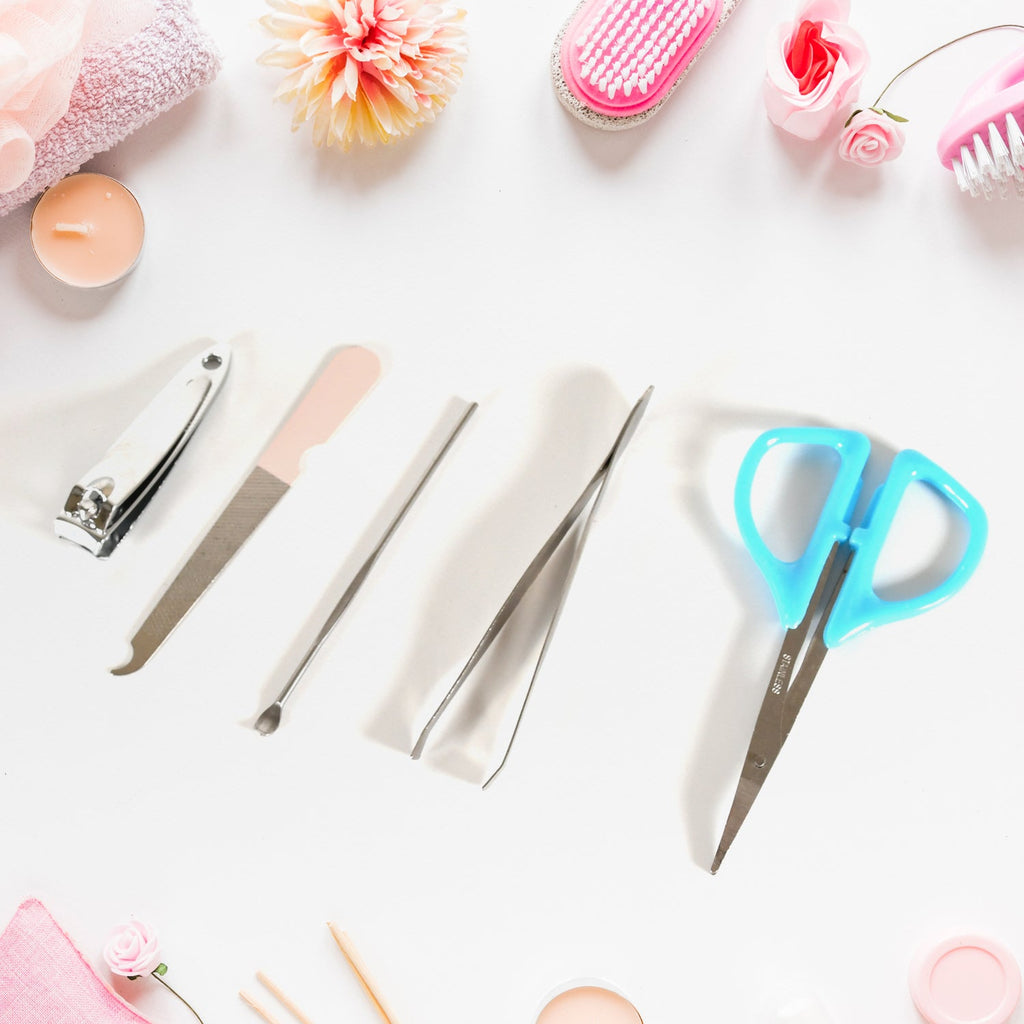 Compact PU leather travel case securely holding the professional manicure tools.