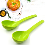 Close-up of the ergonomic handle of a black plastic serving spoon, highlighting comfort.