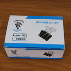 Black metal binder clips for file and register organization