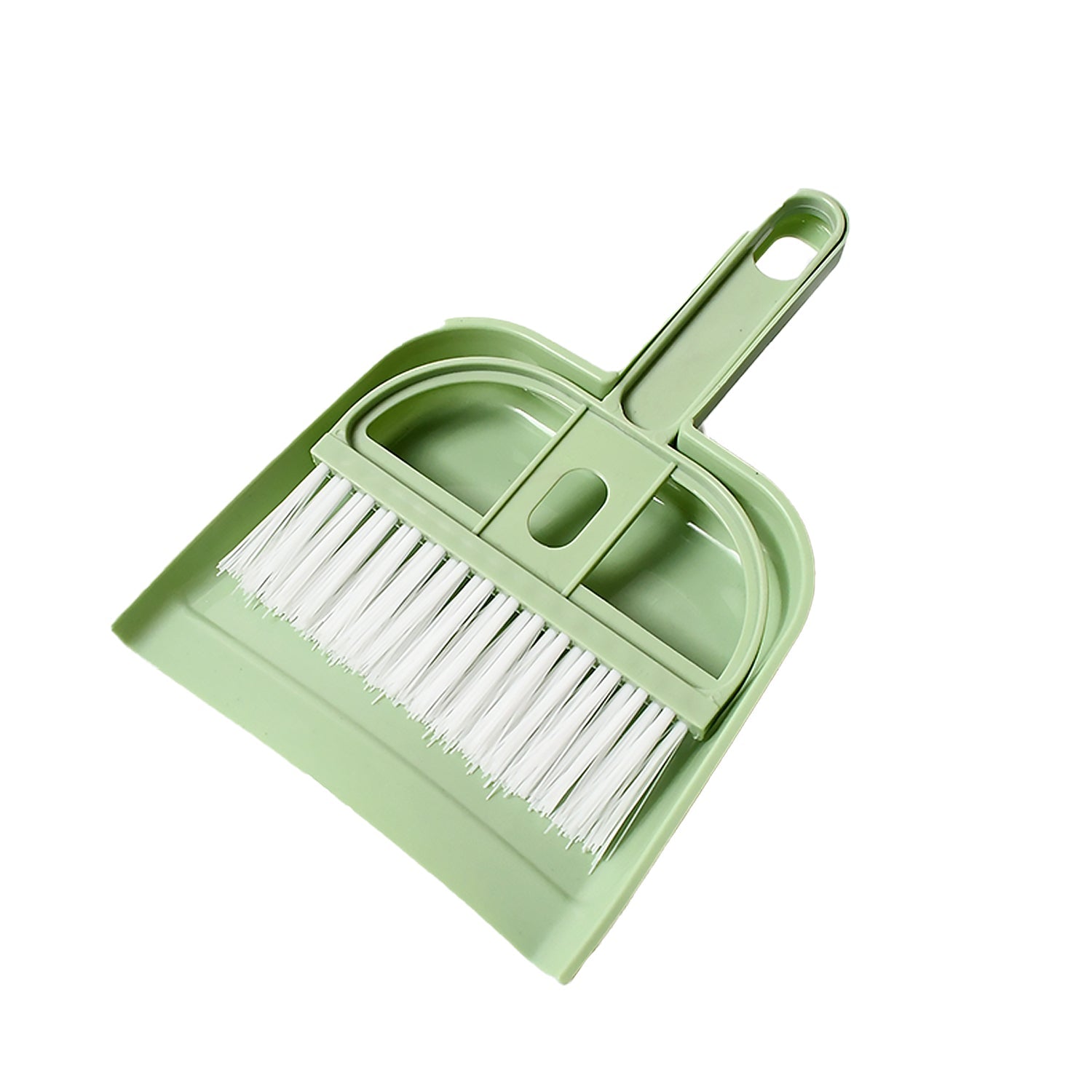 Handheld Mini Dustpan with Brush Set showing its easy-to-store design.
