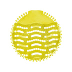 Fragranced polymer urinal screen designed for easy drop-in installation